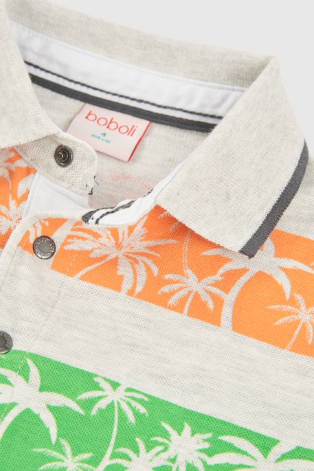 Polo en coton imprimé pour garçon Gris 3 - vertbaudet enfant 