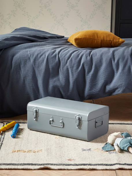 Malle de rangement en métal Bleu grise+Tomette+Vert fonce 1 - vertbaudet enfant 