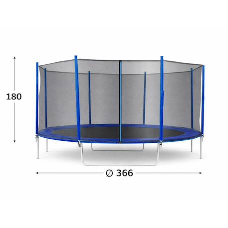 Filet de protection pour trampoline de 3,66 m Noir 2 - vertbaudet enfant 