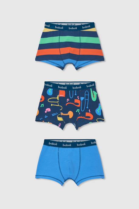 Lot de 3 boxers imprimés Multicolore 1 - vertbaudet enfant 