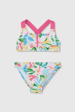 -Maillot de bain 2 pièces fille imprimé fleurs