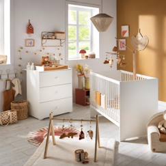 Chambre et rangement-Chambre complète bébé avec lit 120x60cm et commode à langer 3 tiroirs - basic