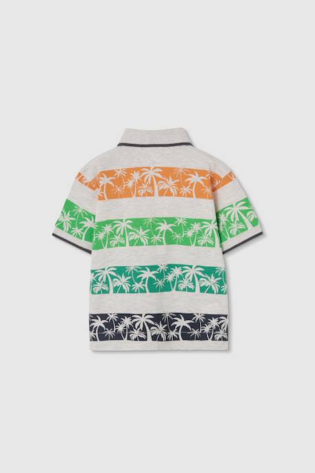 Polo en coton imprimé pour garçon Gris 2 - vertbaudet enfant 