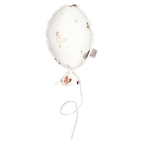 Ballon mural décoratif imprimé 28cm Écru – motif poules champêtre 1 - vertbaudet enfant 