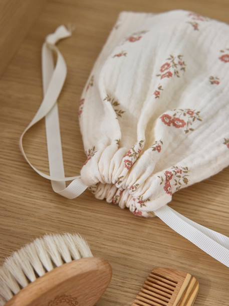 Brosse et peigne bébé en bois Bois naturel+Imprimé bianca 5 - vertbaudet enfant 