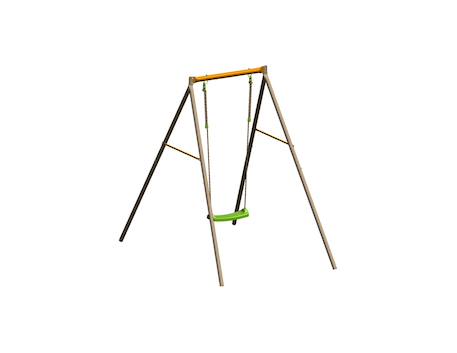 Portique balançoire métal 1 enfant hauteur 1.90 m avec siège sécurisé Gris 3 - vertbaudet enfant 