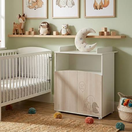 Commode à langer 2 portes et une niche décor bois - lapinou Beige 1 - vertbaudet enfant 