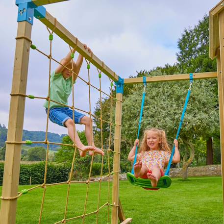 Aire de jeux xxl pistachier bois fsc® Marron - bleu - vert 3 - vertbaudet enfant 