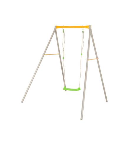 Portique balançoire métal 1 enfant hauteur 1.90 m avec siège sécurisé Gris 2 - vertbaudet enfant 