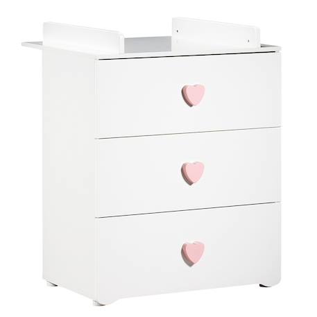 Chambre complète bébé avec lit à barreaux et commode à langer - basic Blanc+Blanc/gris+Blanc/rose 17 - vertbaudet enfant 