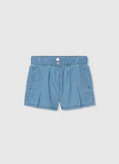 Jupe-short en denim délavé  - vertbaudet enfant