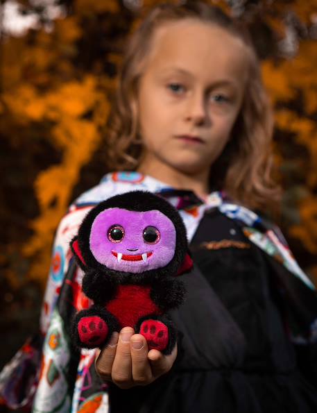 Peluche - peluche cutydoos halloween vampire draco noir, violet et rouge bordeaux – 13 cm Rouge 3 - vertbaudet enfant 