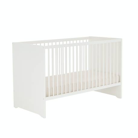 Chambre complète bébé avec lit à barreaux, commode à langer et armoire 2 portes - basic Blanc+Blanc/gris+Blanc/rose 6 - vertbaudet enfant 