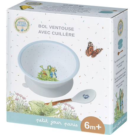 Bol ventouse avec cuillère pierre lapin Blanc 3 - vertbaudet enfant 
