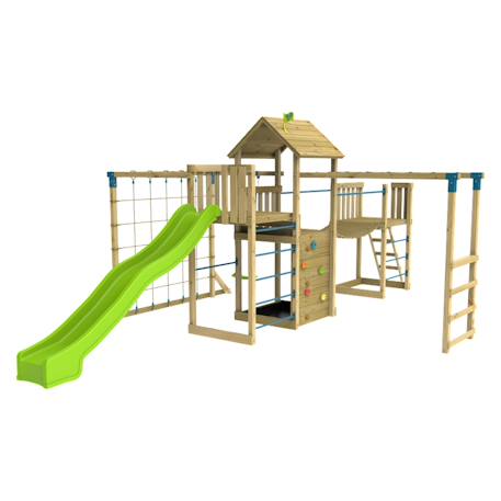 Aire de jeux xxl pistachier bois fsc® Marron - bleu - vert 2 - vertbaudet enfant 