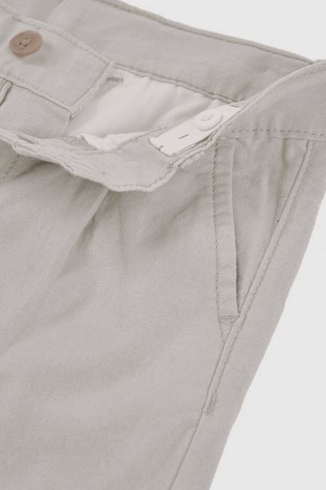Pantalon enfant lin Marron 3 - vertbaudet enfant 