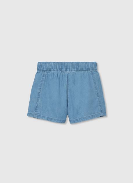 Jupe-short en denim délavé Bleu 2 - vertbaudet enfant 