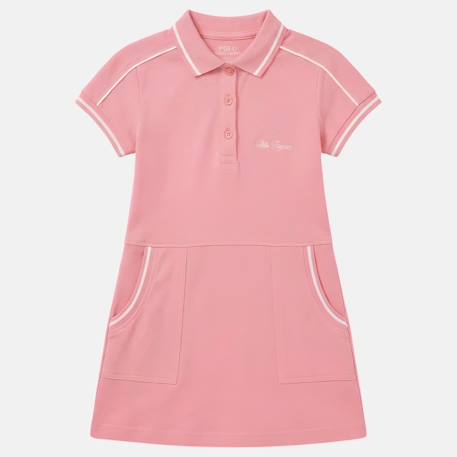 Robe  fille  style polo manches courtes Marine+Rose+Rose clair 10 - vertbaudet enfant 