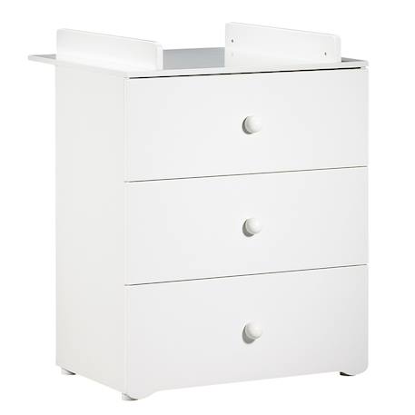 Chambre complète bébé avec lit à barreaux et commode à langer - basic Blanc+Blanc/gris+Blanc/rose 6 - vertbaudet enfant 