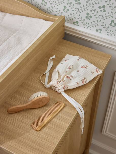 Brosse et peigne bébé en bois Bois naturel+Imprimé bianca 4 - vertbaudet enfant 