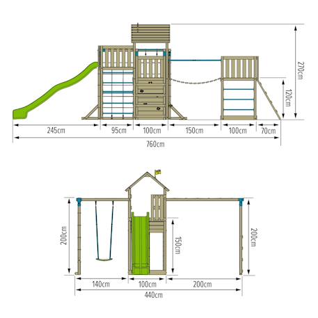 Aire de jeux xxl pistachier bois fsc® Marron - bleu - vert 5 - vertbaudet enfant 