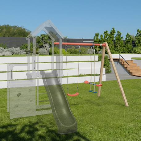 Kit portique balançoire xchange player - extension aire de jeux pour enfants Bois 1 - vertbaudet enfant 