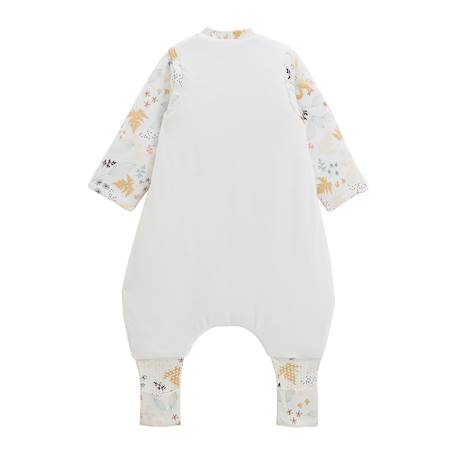 Turbulette d'hiver en velours avec pieds retroussables et manches amovibles bloom Ecru 3 - vertbaudet enfant 