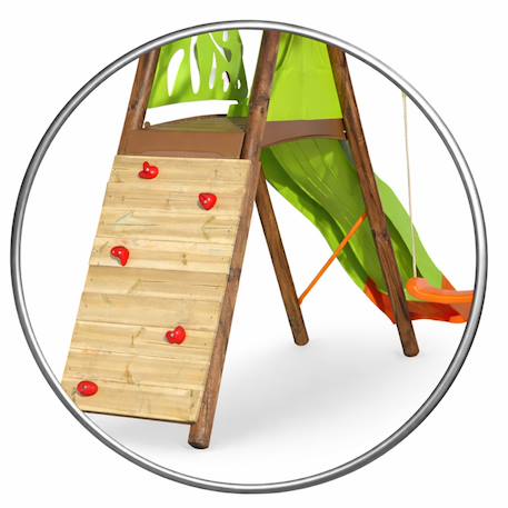 Mur de grimpe pour portique balançoires 2,30 m pour enfants Bois 3 - vertbaudet enfant 