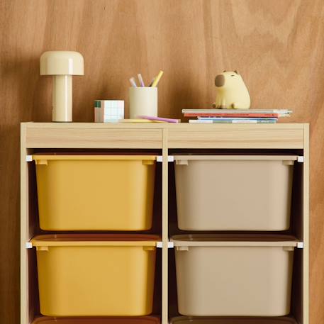 Meuble de rangement enfant 6 bacs de rangement en plastique colorés - sora Moutarde+Vert olive 5 - vertbaudet enfant 