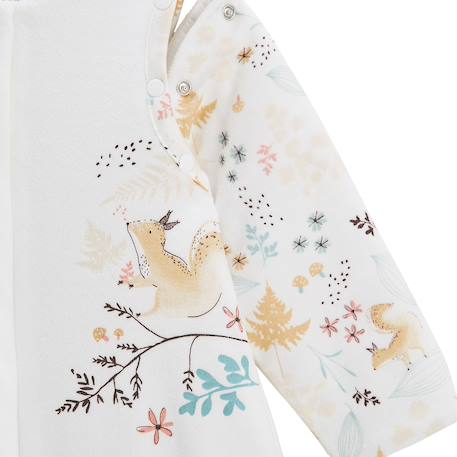 Turbulette d'hiver en velours avec pieds retroussables et manches amovibles bloom Ecru 4 - vertbaudet enfant 