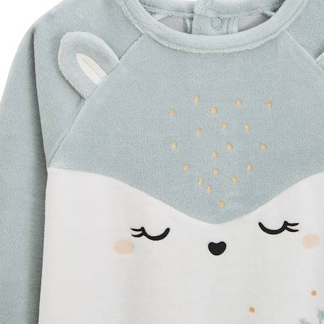 Pyjama bébé 2 pièces en velours avec pieds alma Bleu 4 - vertbaudet enfant 