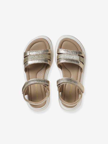 Sandales fille cuir à velcro or 4 - vertbaudet enfant 