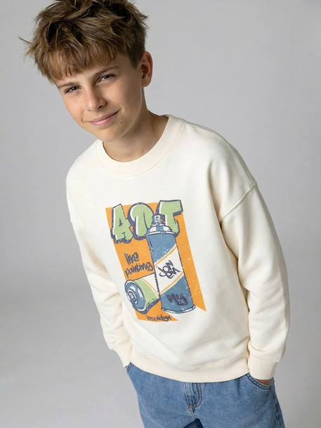 Lot 2 sweats manches longues graffiti vert sauge 7 - vertbaudet enfant 