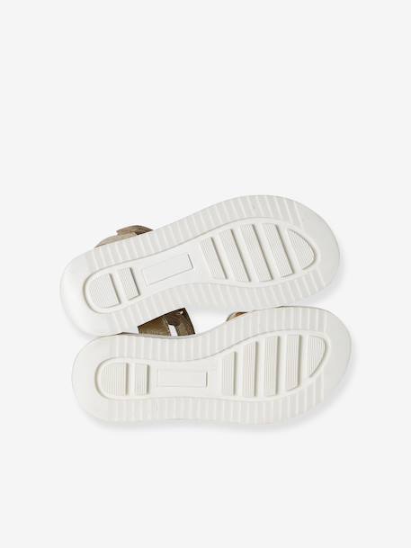 Sandales fille cuir à velcro or 5 - vertbaudet enfant 