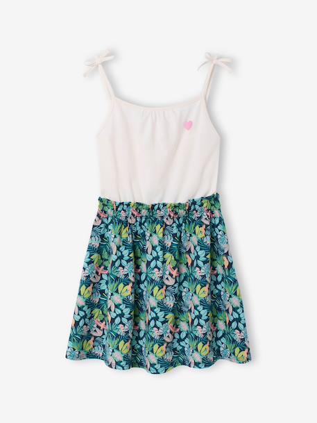 Robe filles fines bretelles marine+vieux rose 1 - vertbaudet enfant 