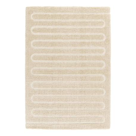 Tapis à relief en polyester recyclé eolya Beige sable+Blanc pur 1 - vertbaudet enfant 