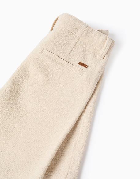 Short chino midi en coton dobby Blanc 4 - vertbaudet enfant 