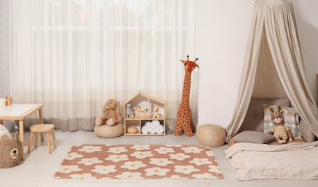 Tapis enfant épais et confortable fleurs Jaune naturel+Rose poudrée+Vert naturel 9 - vertbaudet enfant 