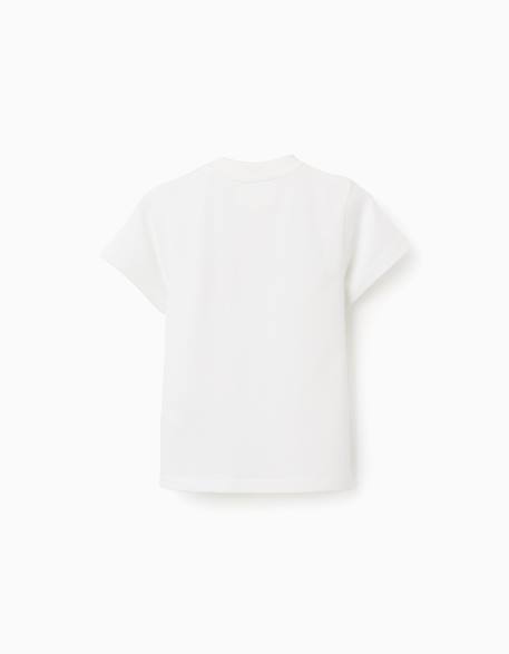 T-shirt en coton avec poche poitrine Blanc 2 - vertbaudet enfant 