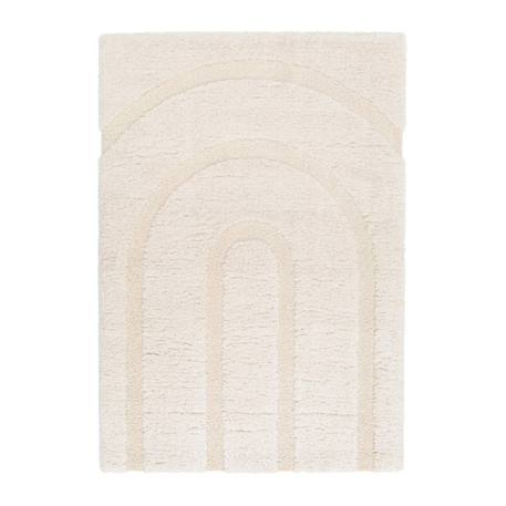 Tapis shaggy épais en polyester recyclé avec relief arcadia Beige sable 1 - vertbaudet enfant 