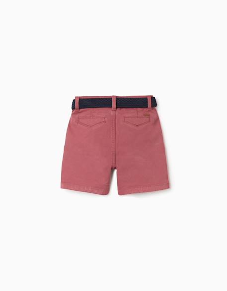 Short midi en sergé avec ceinture Bleu clair+Jaune+Marrón 10 - vertbaudet enfant 
