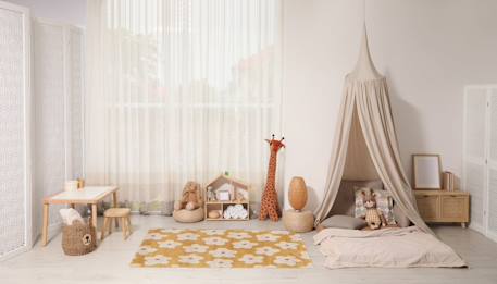Tapis enfant épais et confortable fleurs Jaune naturel+Rose poudrée+Vert naturel 2 - vertbaudet enfant 