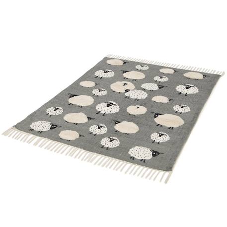 Tapis enfant en coton petits moutons Gris minéral 6 - vertbaudet enfant 