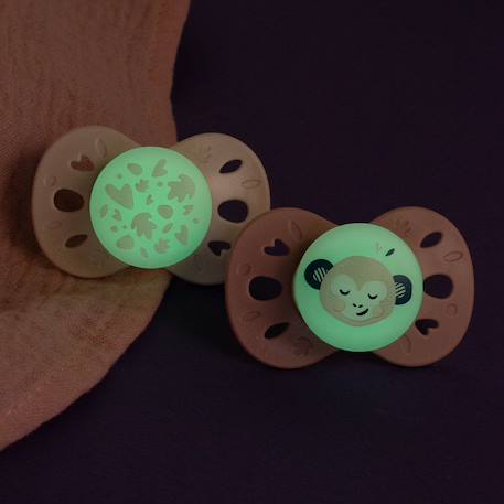 Sucettes anatomiques nuit - 6 à 18 mois Rose/beige 2 - vertbaudet enfant 