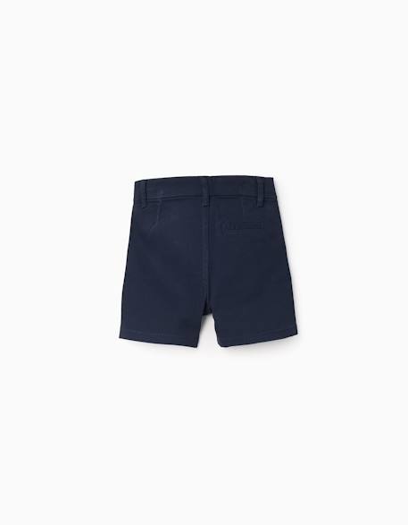 Short chino midi en sergé avec poches Beige clair+Bleu foncé 6 - vertbaudet enfant 