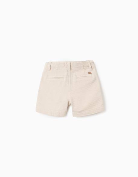 Short chino midi en coton dobby Blanc 2 - vertbaudet enfant 