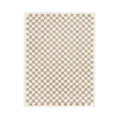 Tapis damier poils longs doux et volumineux checkers Beige sable+Bleu naturel+Gris minéral+Jaune naturel+Rose poudrée+Terracotta+Vert naturel 1 - vertbaudet enfant 