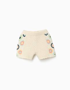 Short en coton avec fleurs au crochet  - vertbaudet enfant