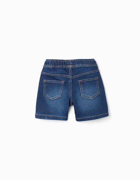 Short midi en jean avec cordon de serrage Bleu foncé 2 - vertbaudet enfant 