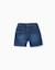 Short midi en jean avec cordon de serrage Bleu foncé 2 - vertbaudet enfant 
